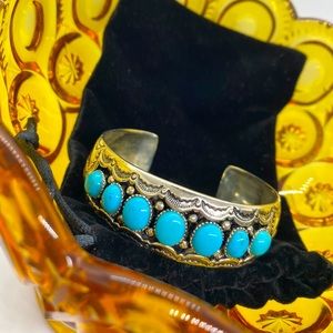 🚫⚠️ S O L D ⚠️‼️Estate 925Turquoise Bangle